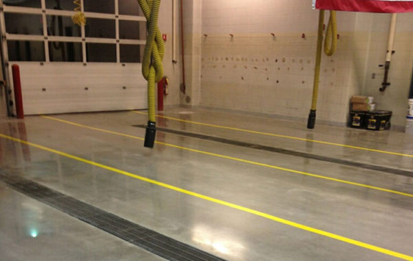 Fire Station Concrete Floor Striping